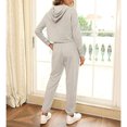 thumbnail image 4 of Chándal con capucha y cordón, manga larga, top corto, pantalones casuales, chándal para mujer, 4 of 6
