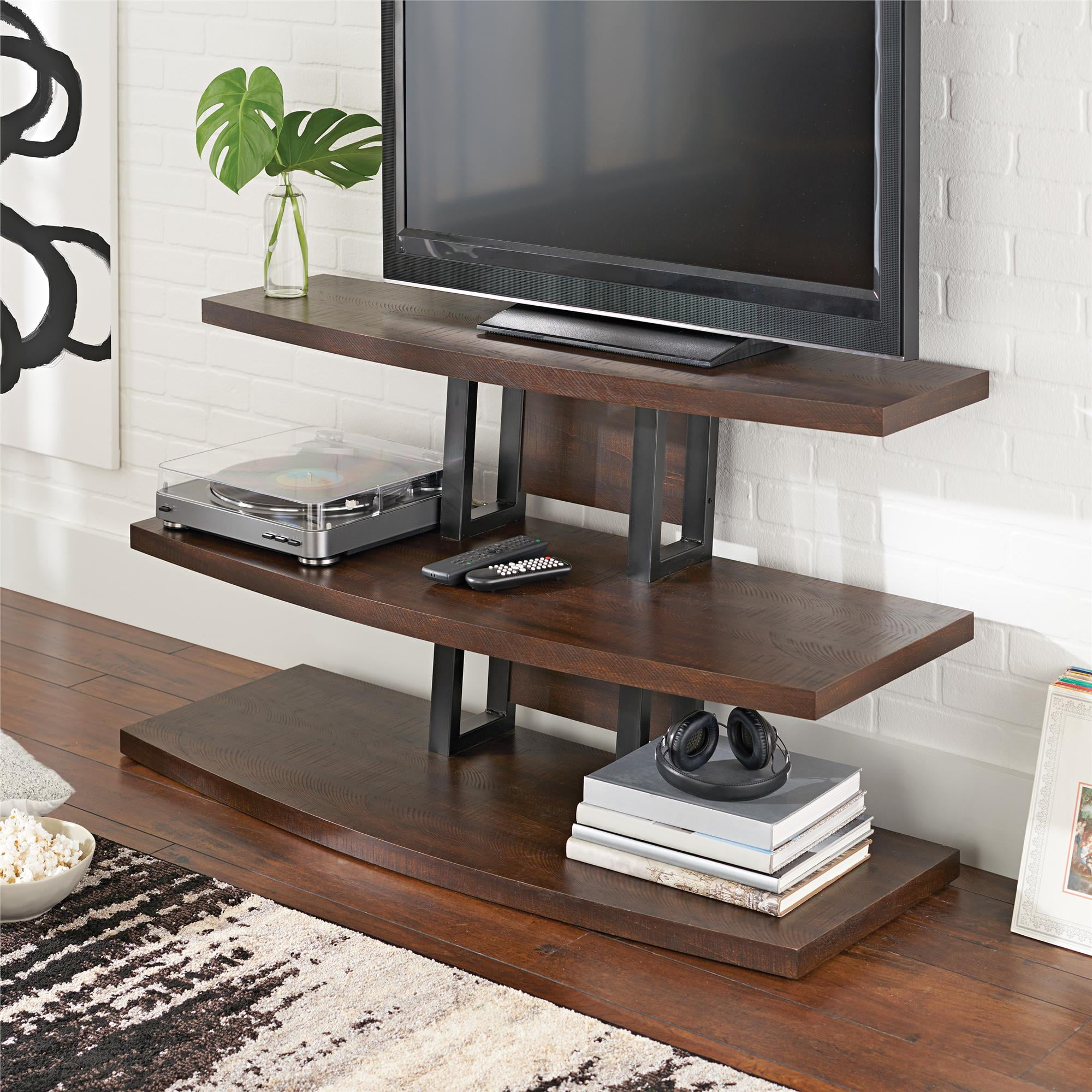 Better Homes and Gardens Walker TV Stand, Rustic Espresso ...