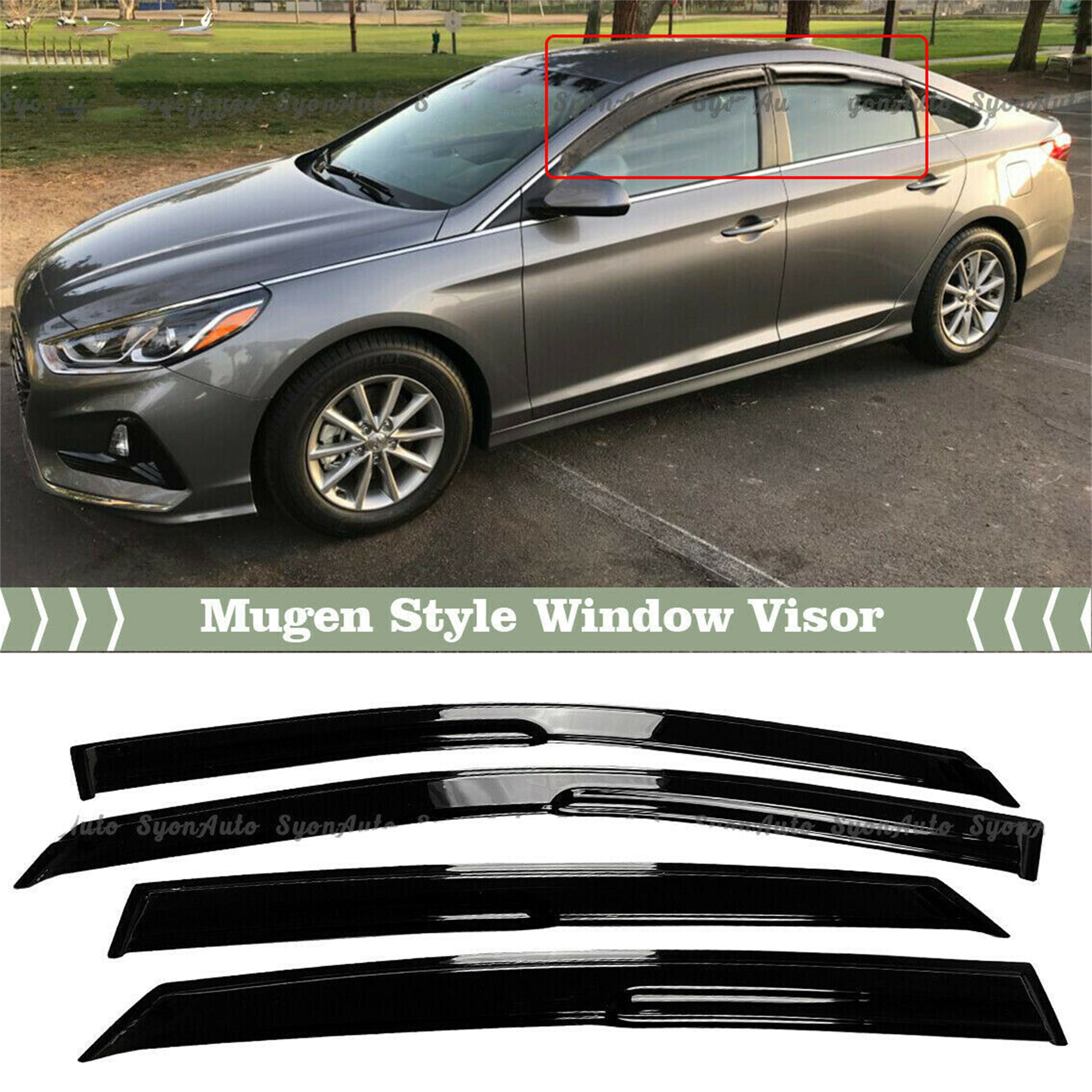 Cuztom Tuning Fits for 2016-2019 Toyota Prius Smoke Tinted Low Profile Window Visor Rain Guard Deflector with Clips 