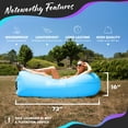 thumbnail image 3 of Nevlers Blue & Green Inflatable Lounger (2 Pack) with Travel Bag and Pockets, 3 of 8