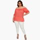 thumbnail image 4 of Blusa straple con resorte (talla extra), modelo 1694 (Coral) coral 40 Roman Fashion Blusa extra 1694, 4 of 4