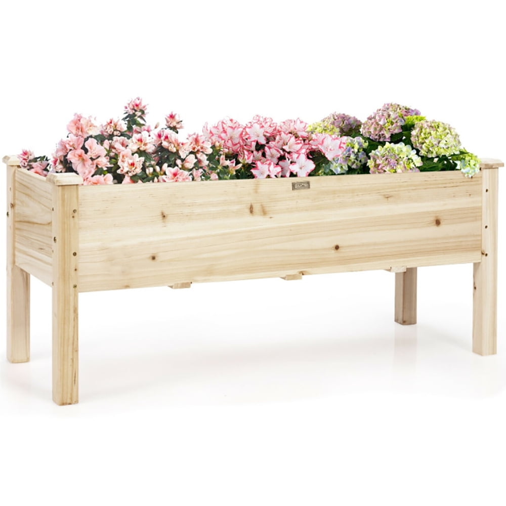 Spaco Raised Garden Bed Elevated Planter Box Wood for Vegetable Flower Herb, Outdoor Elevated Flower Box for Backyard/Patio/Gardener