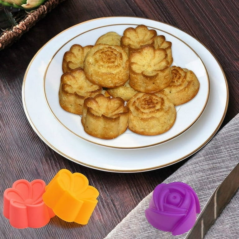42Pcs Silicone Molds Cupcake Multi Flower Shapes Silicone Baking