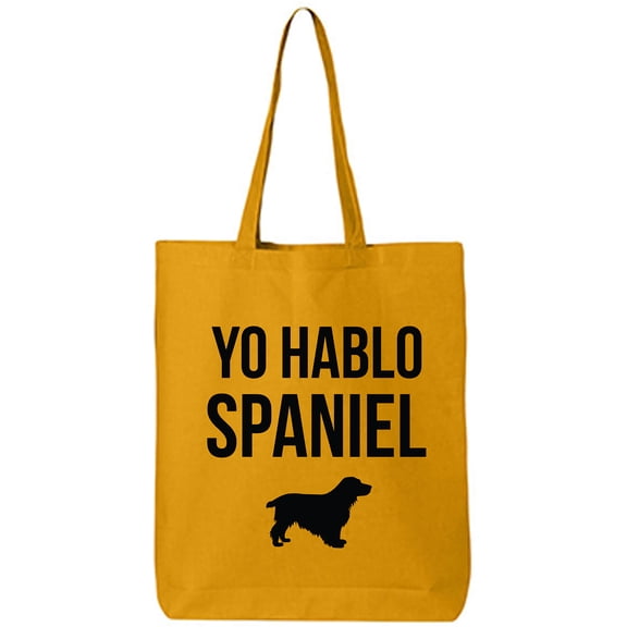 Yo Hablo Spaniel Cotton Canvas Tote Bag