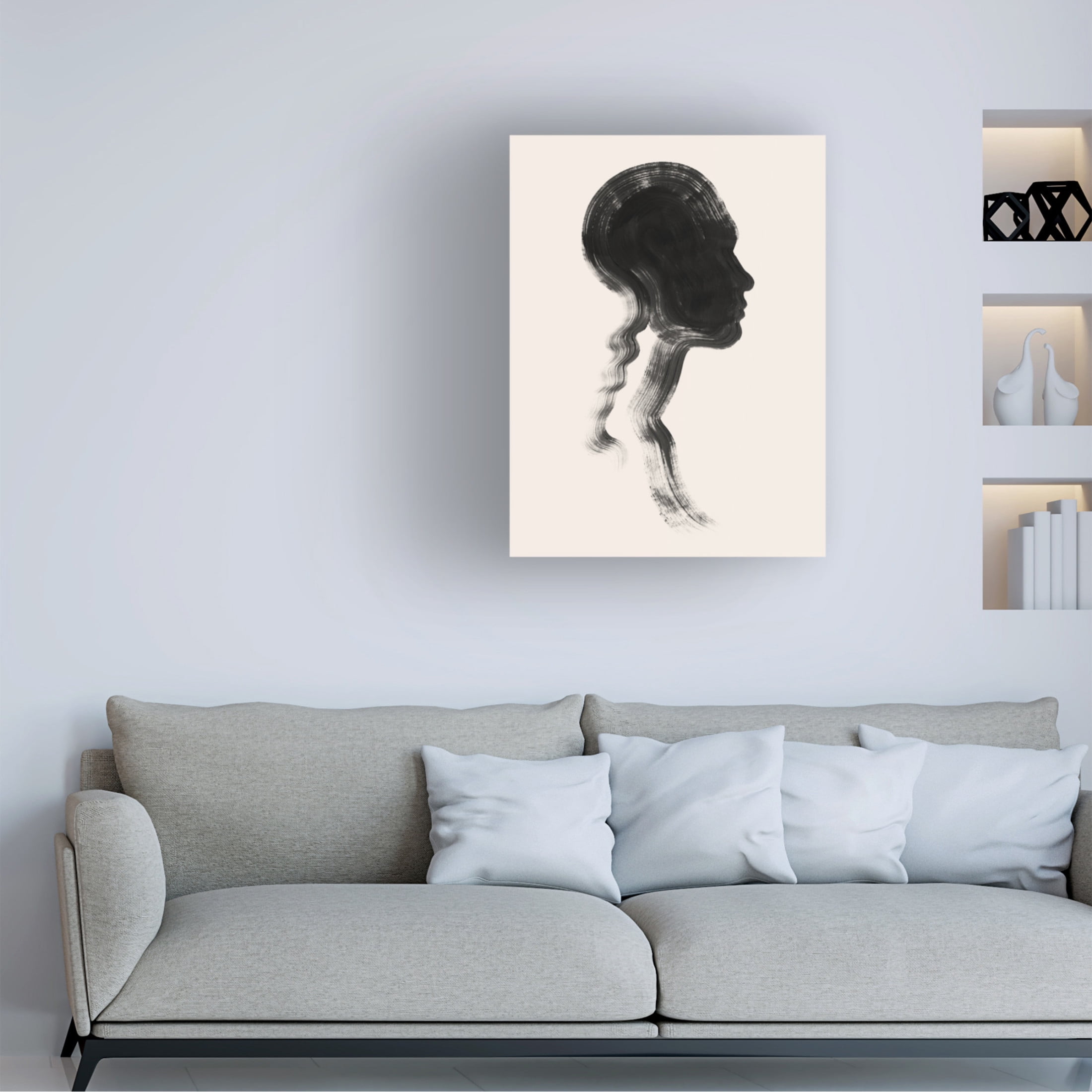 Trademark Fine Art Grace Popp  Brushstroke Cameo I Canvas Wall Art