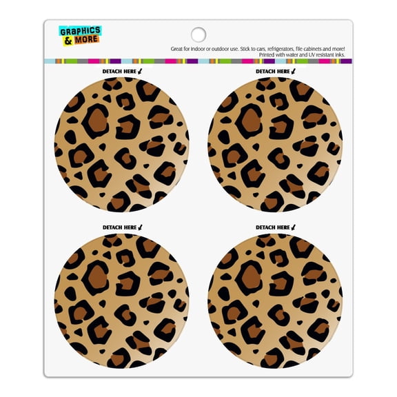 Leopard Print Animal Spots Refrigerator Fridge Locker Vinyl Circle Magnet Set