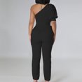 thumbnail image 4 of Fengqque Jumpers for Women with Overalls Casual Jumpsuits Plus Size Summer Rompers Fashionable Strap Off Shoulder Bodysuit Jumpsuits, 4 of 7