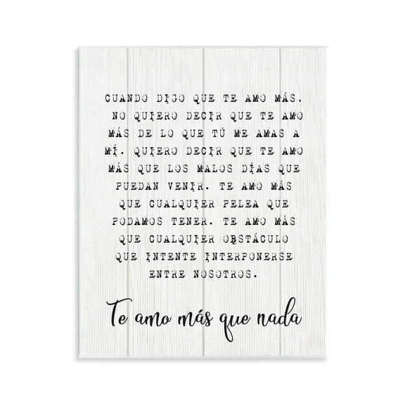 Stupell Industries Te Amo Sin Límites Inspirational Quotes & Sayings Painting Unframed Art Print Wall Art, 11 x 14