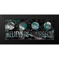 thumbnail image 2 of Grey, Jace 14x8 Black Modern Framed Museum Art Print Titled - Believe In Yourself Teal, 2 of 5