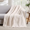 thumbnail image 3 of Exclusivo Mezcla 100% Cotton 4 Layers Muslin Throw Blanket for Couch, Moisture-wicking and Breathable Gauze Blanket with Geometric Pattern for Year Round Comfort, 50"x60", Beige, 3 of 8