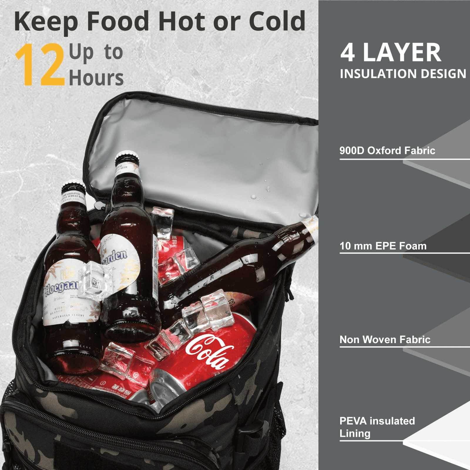 Backpack Cooler, 25L Cooler Backpack Insulated Leak-Proof, Heavy Duty Large Lunch Backpack, Waterproof Ice Chest Backpack for Men Women Adults Work Day trip Camping Beach Hiking Essential