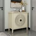 thumbnail image 2 of Hollow-Carved 2 Door Accent Cabinet Sideboard Buffet Storage Cabinet with Adjustable Shelf for Entryway Living Room Bedroom, 2 of 6