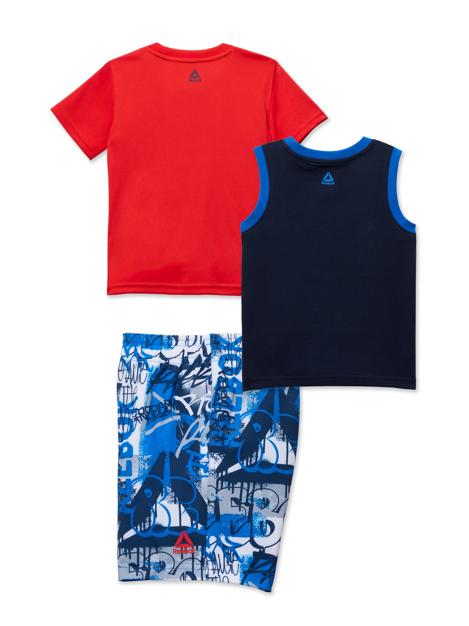 Reebok Baby and Toddler Boy T-Shirt, Tank Top, and Shorts Outfit Set, 3-Piece, Sizes 12M-5T