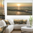 thumbnail image 1 of Black Seascape in Morning Sunlight - Beach Photo Canvas Print, 1 of 3