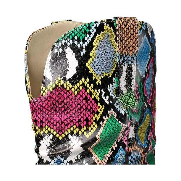 Multicolor snake print boots hot sale