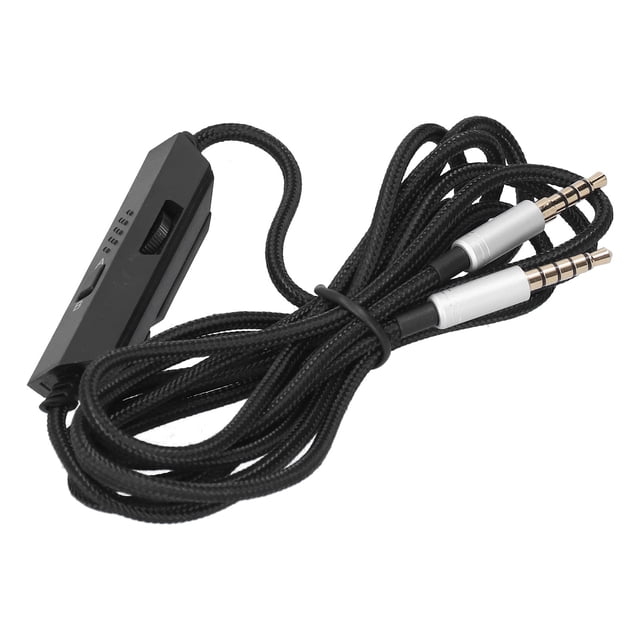 Cable de audio para auriculares de juego con trenza de alambre, control de volumen y micrófono para Logitech Astro A10 A40