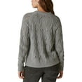 thumbnail image 2 of Lucky Brand Women’s Shine Cable Knit Crewneck Sweater, Heather Grey, Small, 2 of 2