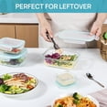 thumbnail image 3 of Vtopmart 8 Pack Glass Food Storage Containers with Airtight Lids, Glass Meal Prep Containers, Lunch Office Meal for Microwave, Oven, Freezer and Dish, 3 of 7