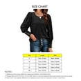 thumbnail image 5 of Top de manga larga abombada para mujer, suave, transpirable, suelto, informal, manga abombada, cuello redondo, Top de manga larga para otoño invierno negro S, 5 of 5