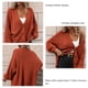 thumbnail image 5 of Mujeres casual knit cardigan suéter V Masajeadores de cuello botón hasta Batwing manga larga suelta hem oversized Outwear naranja XL, 5 of 6