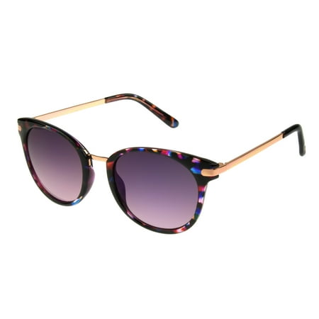 Foster Grant Women's Purple Mirrored Round Sunglasses I08