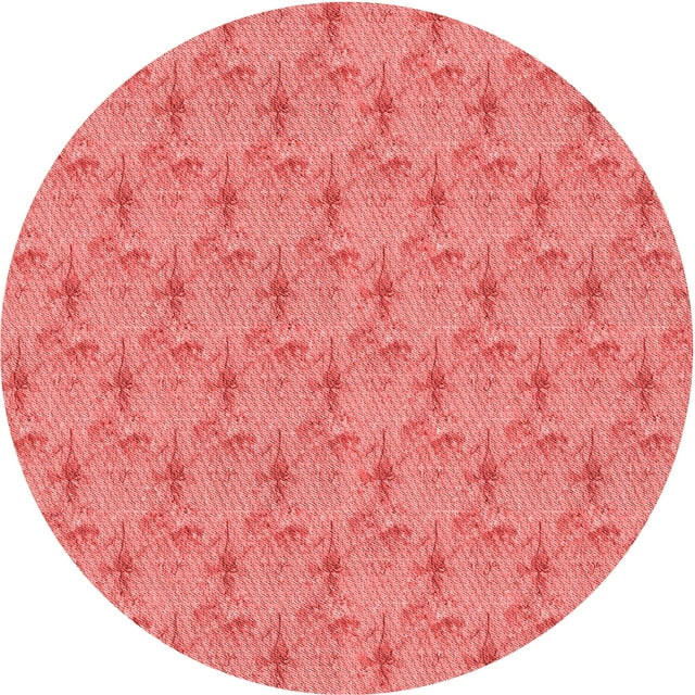 Ahgly Tapis Rond Lavable en Machine Intérieur Transitionnel Rouge Camion de Pompiers, 5 Pieds Rond