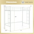 thumbnail image 3 of Gymax Twin Size Loft Bed Heavy Duty Metal Loft Bed Frame w/ Safety Guardrail White, 3 of 10