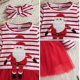 thumbnail image 6 of Rhuody Girls Dress Long Sleeve Christmas Red And White Striped Top With Red Mesh Skirt Party Dress For Holiday Outfit Adorable Classic Daily Wear Red 9-12 Months, 6 of 8