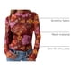 thumbnail image 4 of Blusa PRETTYGARDEN Mujer Malla Floral Manga Larga Marrón Naranja, 4 of 9