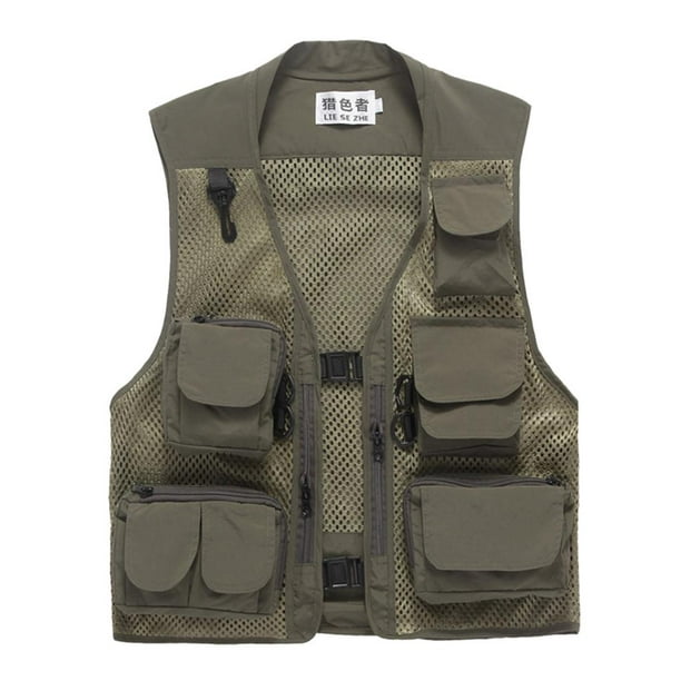 Fly Fishing Photography Vest with Pockets Men's Mesh Quick