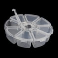 thumbnail image 2 of Luzkey 6xFixed Round Compartment Plastic Storage Box Jewelry Nail Container 8 Slots, 2 of 8
