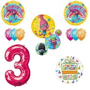 TROLLS Movie 3rd Happy Birthday Party Balloons Supplies Poppy Branch Movie