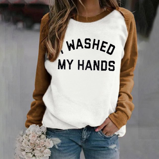 Nouveaux Hauts pour Femmes 2023 Grande Taille Mode Femme Manches Longues Col Rond Blouse Imprimée Automne Pull Décontracté Hauts Manches Longues pour Femmes