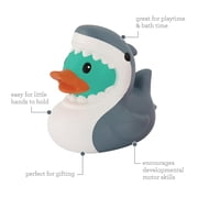 Infantino Fun Time Duck Baby Bath Toy, Squeezable Floating Duck, BPA-Free, Infant & Toddler Bath Toy, Shark