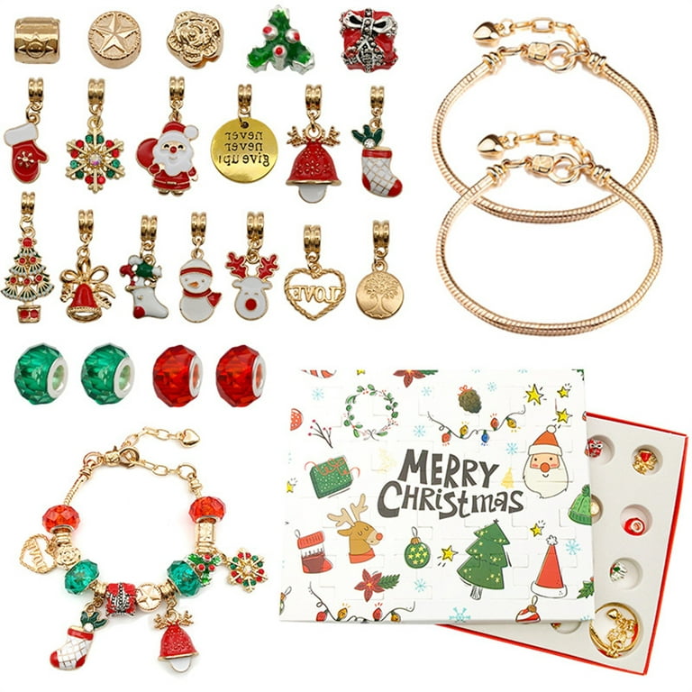 SECRET DESIRE Christmas Beaded Bracelet Charm Bracelet Making Kit for Adults  Holiday Stylec : : Toys & Games