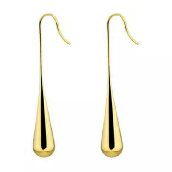 GKNET Titanium Long Earrings Teardrop Dangle Women Delicate Jewelry Hollow Water Drop Earrings-Gold 4.5cm