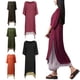 thumbnail image 4 of Las nuevas mujeres de la vendimia vestido de algodón de lino de Split dobladillo irregular floja oca Abody Verde/S, 4 of 7