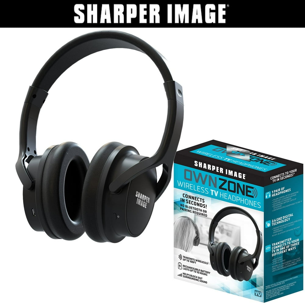 Sharper Image Ownzone Wireless Tv Headphones 2.4Ghz Digital Transmitter