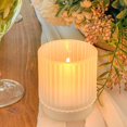 thumbnail image 4 of czcpp-Vintage Ribbed Frosted Glass Tealight Votive Candle Holders by (Set of 6), Rustic Decor, Boho Decor, Shelf Decoration, Classic Look | Perfect Hostess Gift, 4 of 4