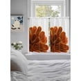 thumbnail image 4 of Tier Curtains 45 Inches Long, Burnt Orange Window Treatment Curtain Drapes, Sparkle Gold Stained Floral Flower Art Window Half Privacy Curtains for Bedroom Bathroom, 42"x45", 2 Panels, 4 of 7