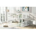 thumbnail image 3 of Full Over Full Bunk Bed, White, Solid Pine Wood Frame, w/ Ladder, 79.5"x56.3", Space-Saving Bedroom Furniture, Durable & Safe Design, 3 of 13