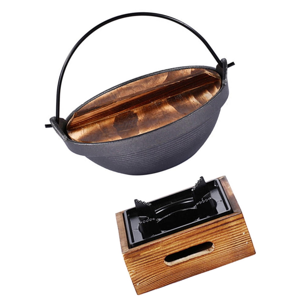 HEALEEP Cast Iron Sukiyaki Simmer Pot for Kitchen Cooking, Ideal for Instant Noodles and Sauce Preparation