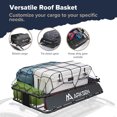 thumbnail image 3 of ARKSEN 30" x 50" x 6" Perfect-Wide Roof Rack Cargo Basket With Cargo Net - 150 lb. Capacity Full-Size Truck SUV Top Luggage Holder Carrier Storage, Black, 3 of 6
