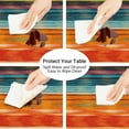 thumbnail image 3 of Colorful Stripes Round Fitted Tablecloth Elastic Edged Floral Table Cover Ethnic Stripes Waterproof Wipeable Table Cloth Tablecloth Fits Tables up to 36"-42", 3 of 6