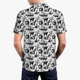 thumbnail image 4 of Balery Black White Halloween Printed Men’s Short Sleeve Polo Shirt, Midweight Men's Shirt,Golf Polo shirts -3X-Large, 4 of 9