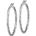 thumbnail image 2 of 14K White Gold Polished Twisted 2.5mm Hoop Earrings (39.5 X 38) Made In Peru tf1609w, 2 of 5