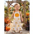 thumbnail image 4 of RUINIXCW Toddler Baby Girl Halloween Outfit Romper Overalls Infant Baby Girl Fall Winter Clothes Ghost Pumpkin Sleeveless Ribbed Bell Bottom Jumpsuit Overalls, 4 of 9