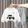 thumbnail image 2 of Ccpelsie Toddler Boy Outfits Long Sleeve Contrast Color Sweatshirt Solid Pants Autumn Winter Clothes Set for Kids(White,7-8 Years), 2 of 7