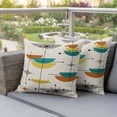 thumbnail image 5 of 2 Pack Outdoor Waterproof Throw Pillow Covers,Mid Century Orange Abstract Geometric Decorative Square Pillow Case Patio Pillowcases for Chair Couch Sofa 16x16in, 5 of 9