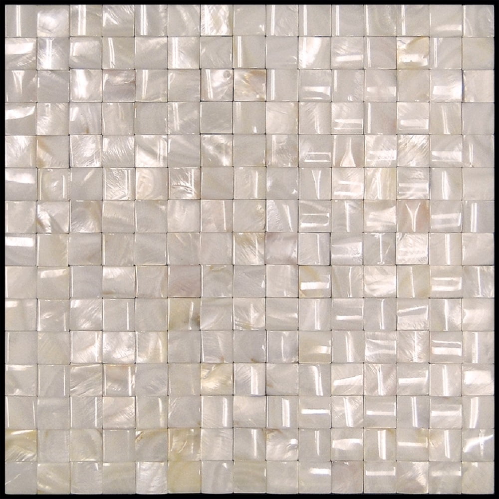 20 pack Shell White 11.8 in. x 11.8 in. Pearl Polished Natural Shell Mosaic Floor and Wall Tile (19.34 sq. ft./Case)
